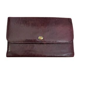 VTG Princess Gardner Elegant Burgundy Lambskin Leather Wallet Oxblood